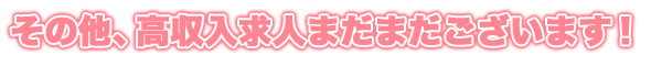 その他、高収入求人まだまだございます！